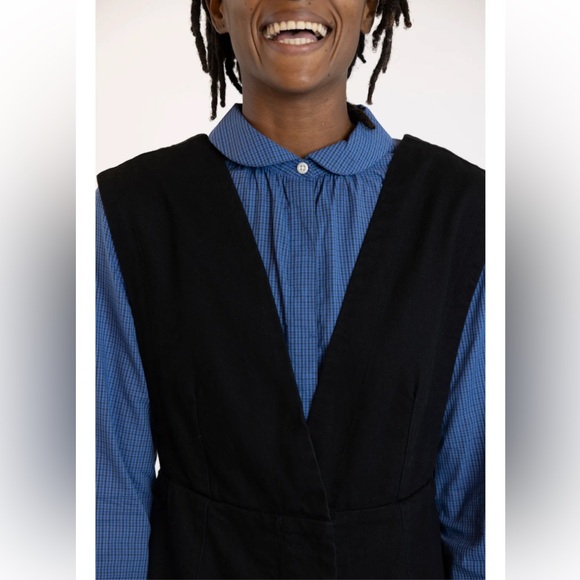 Toast Elegant Black Denim Sleeveless Jumpsuit Dress - Picture 4 of 8